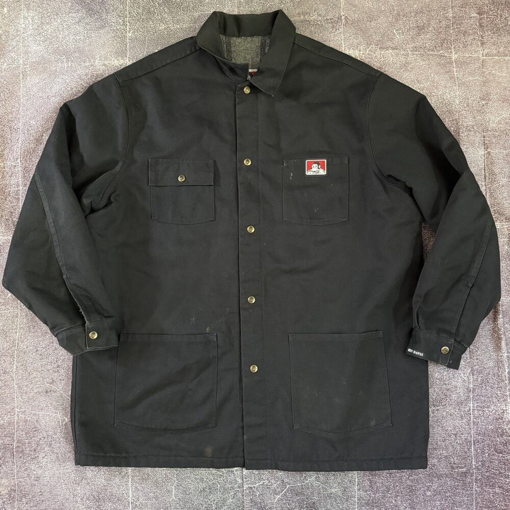 Men's Vintage 90's Ben Davis USA Black Blanket Lined Chore Coat Jacket Sz 3XL